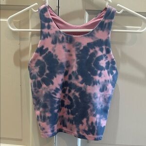 Athleta Pink and Blue Tie-Dye Kids Tank Top